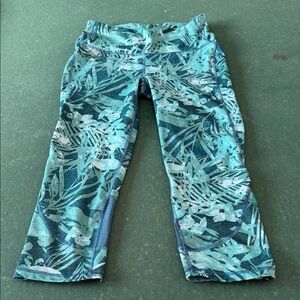All in Motion Kids Leafy Print Leggings - Blue and Green